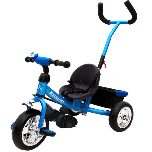 Deuba Kinderdriewieler Raceline - metaal - duwstang - blauw