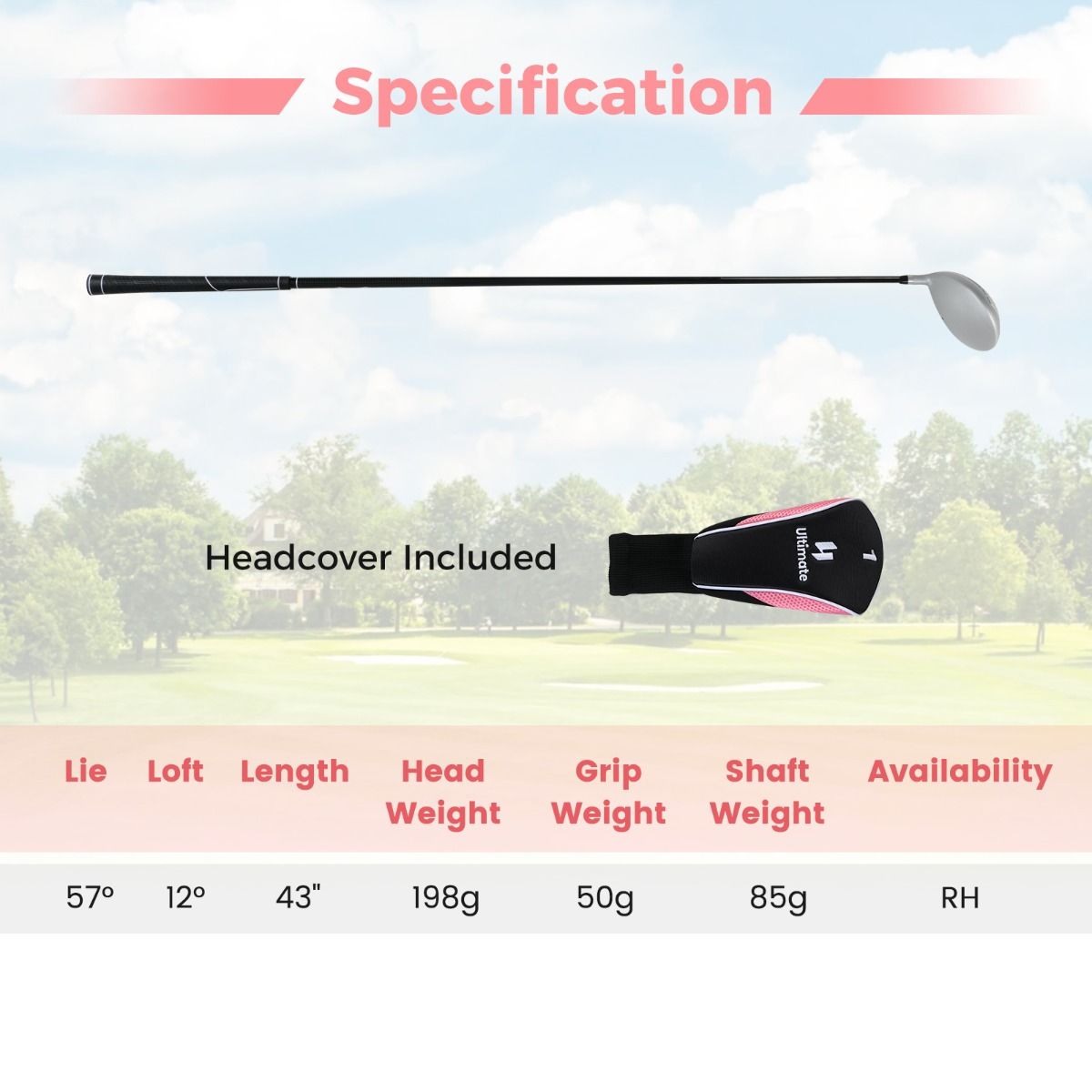 Coast Golfdriver voor Dames - 460 cc Aluminium Clubhoofd - Grafiet Shaft - Zwart en Zilver