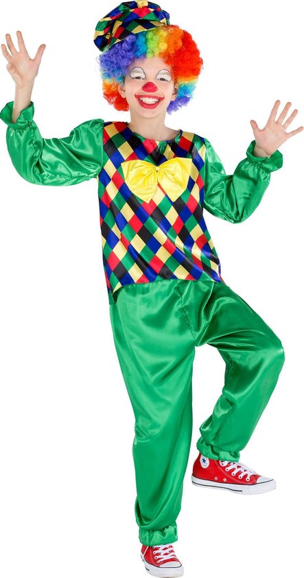 dressforfun - jongenskostuum clown Freddy 104 (3-4j) - verkleedkleding kostuum halloween verkleden feestkleding carnavalskleding carnaval feestkledij partykleding - 300796