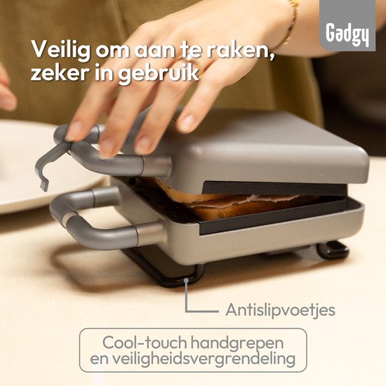 Gadgy Premium Wafelijzer – Zilver - 3-in-1 Grill, Tosti- & Wafelmaker - Verwisselbare Platen - 600W - Extra Krachtig - Brusselse Wafel