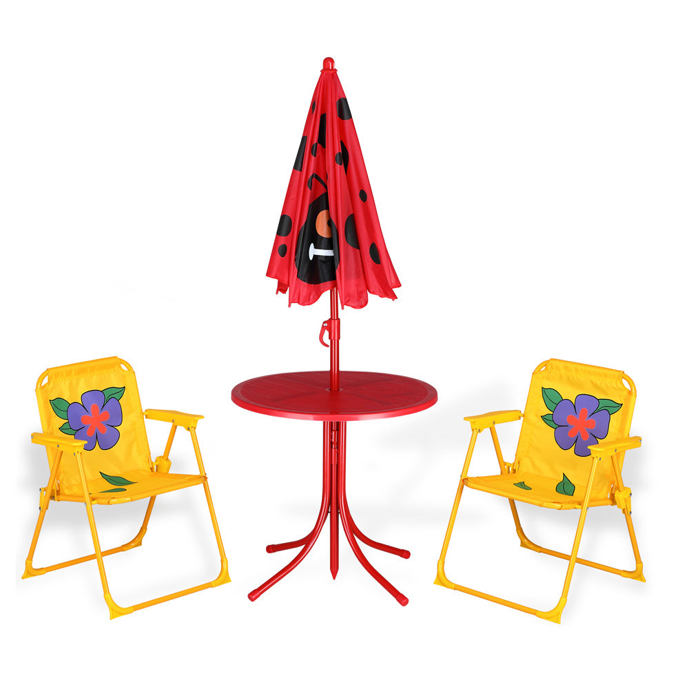 Kinder tuinset kever- 2 stoelen 1 tafel met parasol