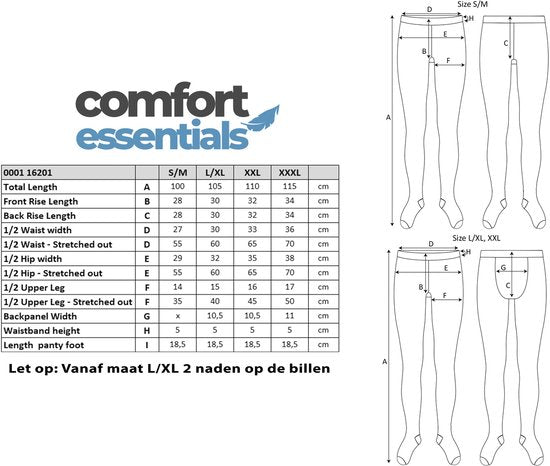 Fleece Panty - Zwart Nude - Maat L/XL - Thermo Panty Huidskleur - Anti ladder - Fleece Legging Dames
