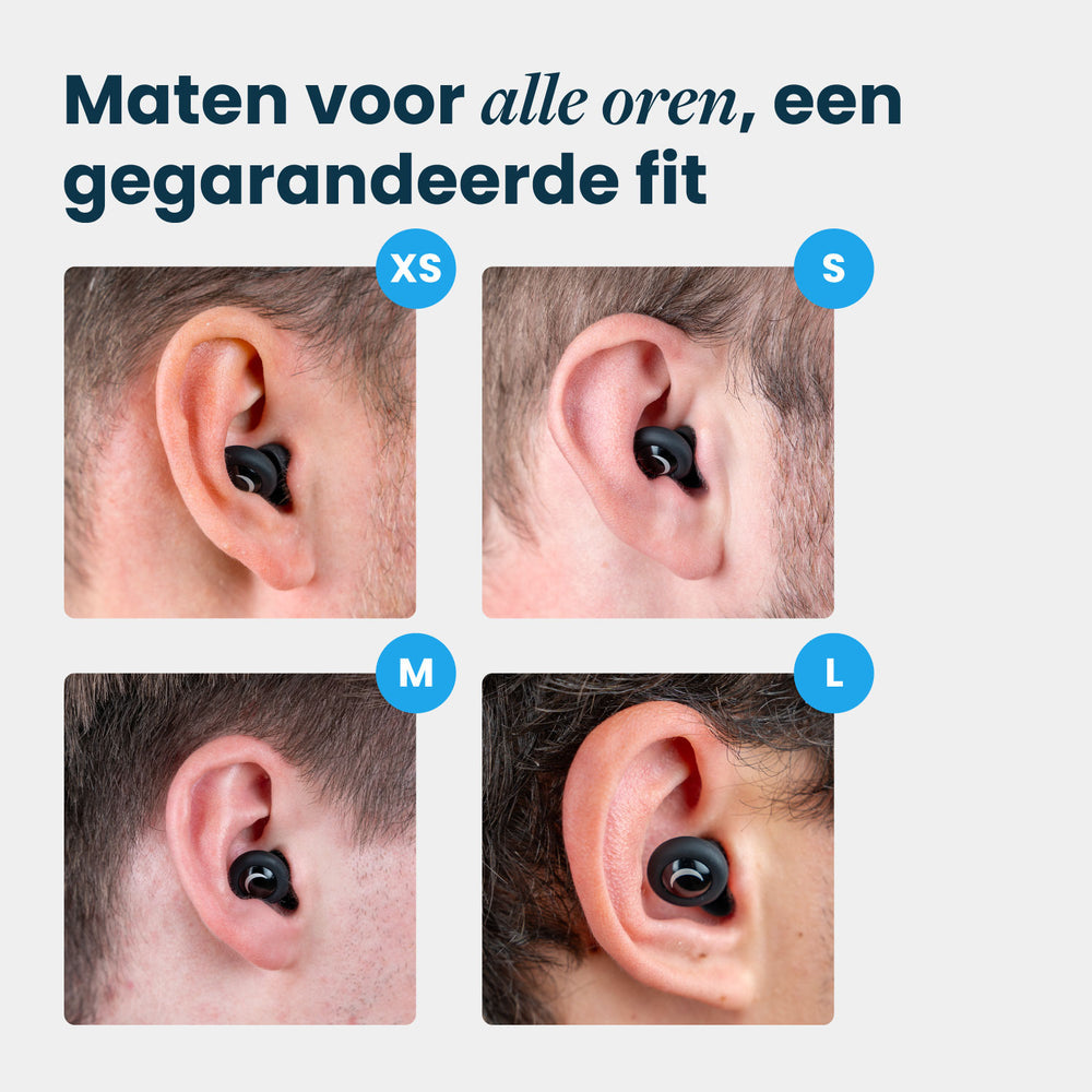 Dreamcare Silent Slaapoordoppen – Zwart – Geluidsdemping tot 33 dB – Inclusief 4 maten