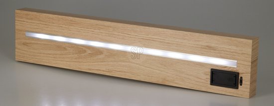 Trends4you-wandplank-met LED verlichting- batterij- naturel