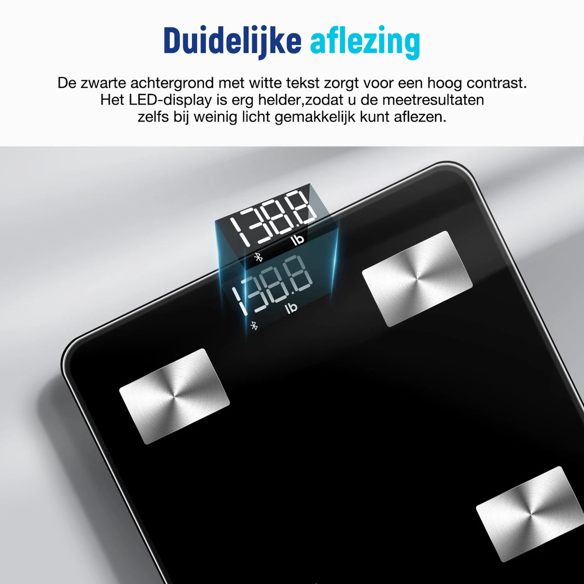 Arboleaf CS20N Slimme Personenweegschaal - Bluetooth - 14 Lichaamsmetingen - BMI- en Spiermassa-analyse - App - Zwart