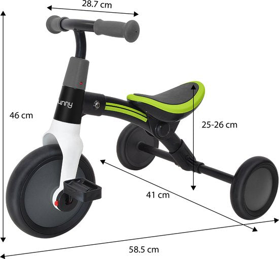 Sunny Walker 2-in-1 2000 Loopfiets Gepoedercoat Staal - Vanaf 2 jaar - Verstelbaar - EVA- Schuim banden