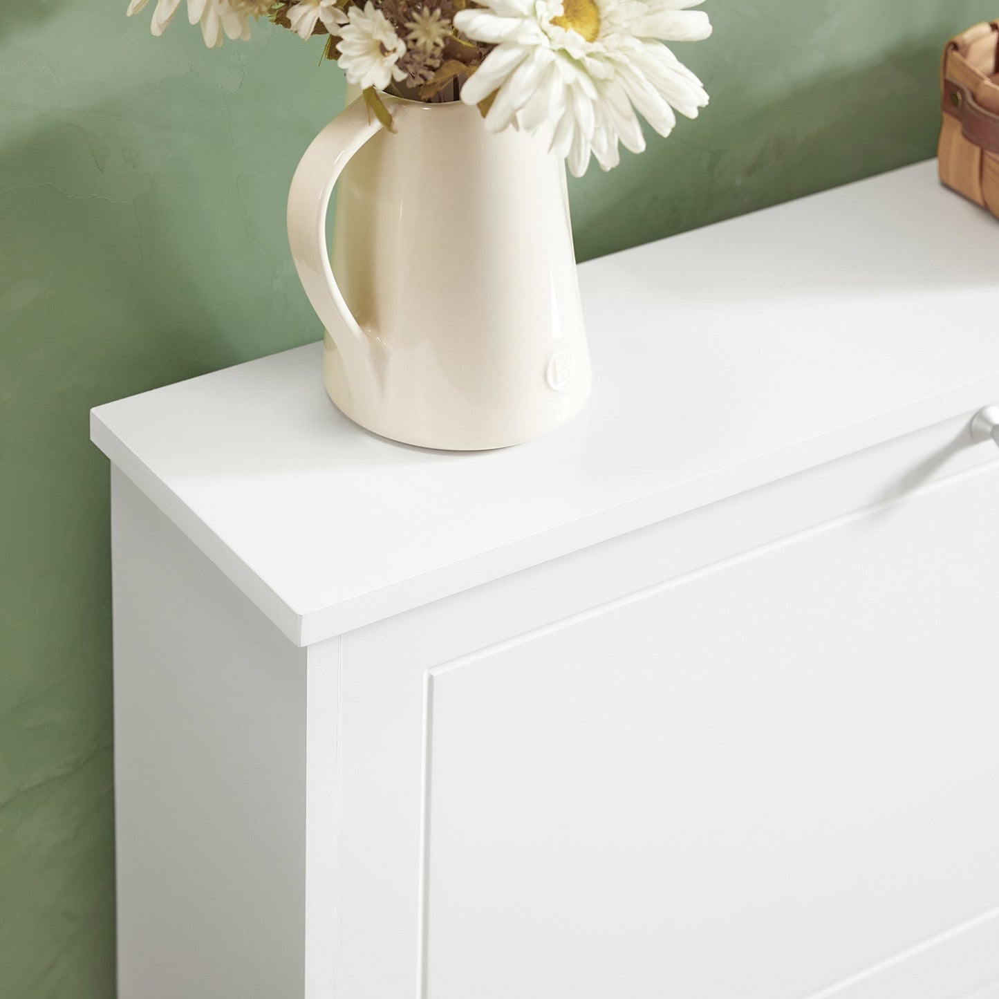 SoBuy Schoenenkast met 2 Lades - MDF - 76 x 18 x 78 cm - Wit