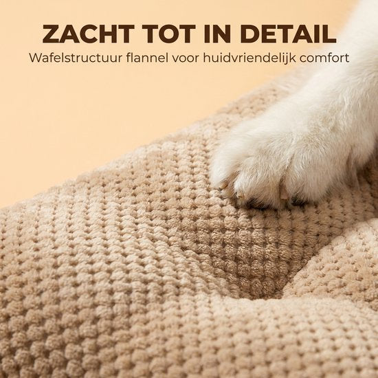 Hondenkussen 100 x 70 cm - XXL Benchkussen - Bruin Hondenbed - Groot Dierenkussen - Luxe Hondenmat