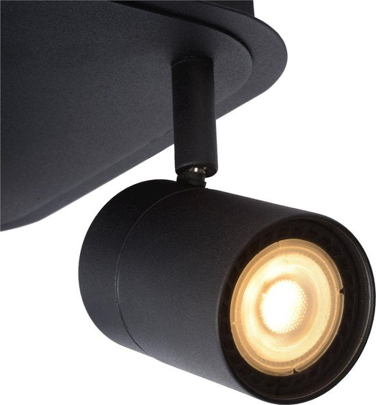 Lucide LENNERT - Plafondspot (Plafondlamp) Badkamer - LED Dimbaar - GU10 - 4x5W 3000K - IP44 - Zwart