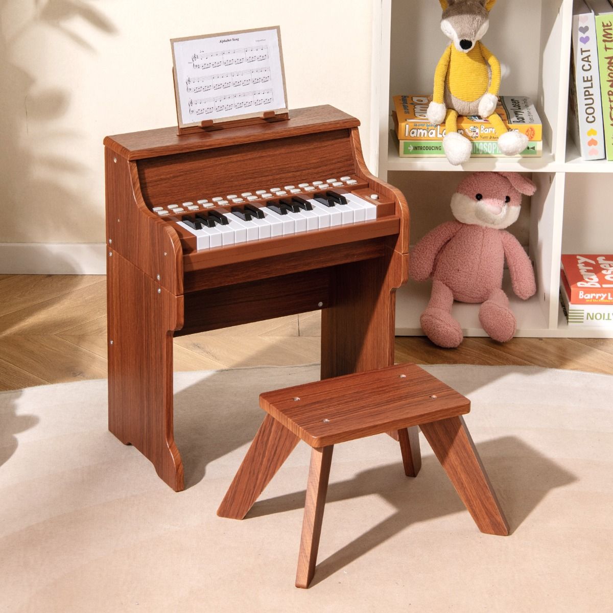 Coast Kinderpiano met 25 Toetsen - Elektronische Piano met Krukje - Lesmodus - Zwart