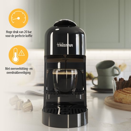 Tristar CM-2302 - Koffiecupmachine - Geschikt voor Nespresso - 0.8L - 1400W - Compact & Gebruiksvriendelijk