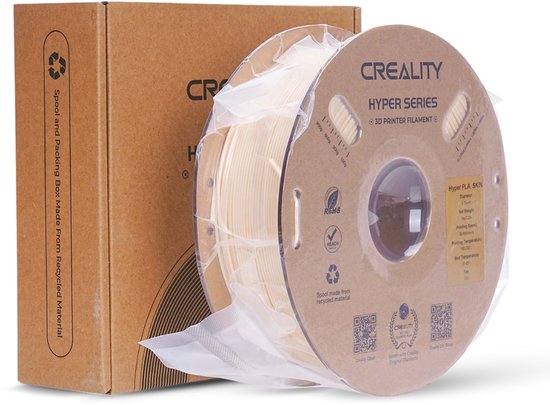 Creality Hyper PLA 3D-Printer Filament 1,75 mm - Universeel - 1 kg - Snel Printen tot 600 mm/s - Klitvrij Gewikkeld - Beige
