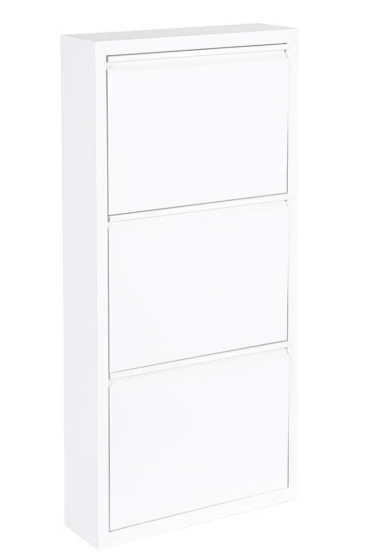 Bizzotto Eyvin schoenenrek drie vakken – wit – 50 x 15 x 106 cm