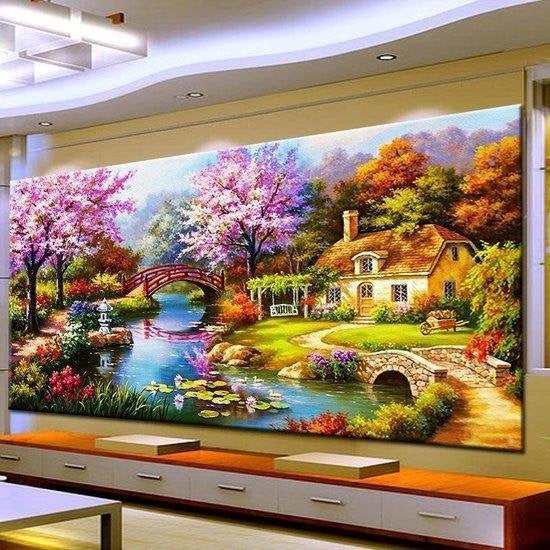 Rubye® Diamond Painting Volwassenen - Diamond Painting Kinderen - Diamond Painting Pakket Volledig - Gigantisch Landschap - 100x50cm