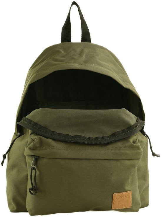 LACOSTE vrije tijd rugzak rugzak met laptopvak Rugzak met patch Ivy Green kaki