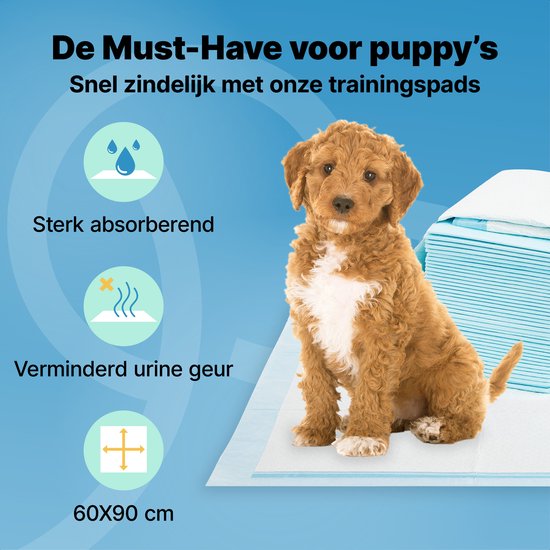 Jake and Jacky 240 Puppy Training Pads 60 x 90 cm - met Plakstrip - Zindelijkheidstraining Hond - Hondentoilet - Plasmatjes hond - Extra Groot