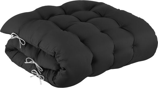 tectake® Opvouwbare Ligstoel Cloud met Zonnescherm - Tuinstoel met Tafeltje - Bekerhouder - Traploos Verstelbaar - Voor Balkon, Camping of Tuin - Relaxstoel met extra dik Kussen - Strandstoel - Ligbed - Div. kleuren - Zwart