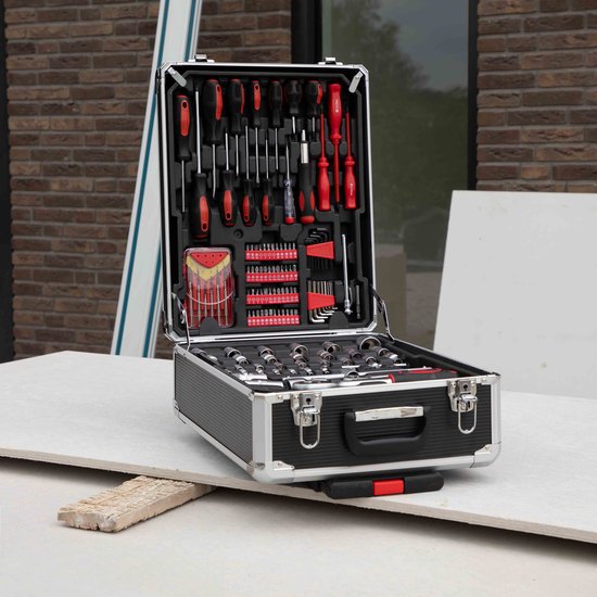 ALDORR Tools - 152 - Delige gereedschapsset in koffer - Toolbox - Gereedschapskoffer Gevuld - Gereedschapskist - Schroevendraaierset - Aluminium - Handgereedschap - Basisgereedschap - Met Momentsleutel Ratel - Cadeau voor mannen - Housewarming Cadeau