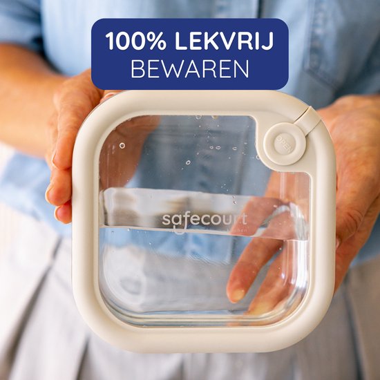Safecourt vershoudbakjes - volledig van glas (100% micro-plastic vrij) - oven, vriezer, magnetron en vaatwasser - 5 delige set
