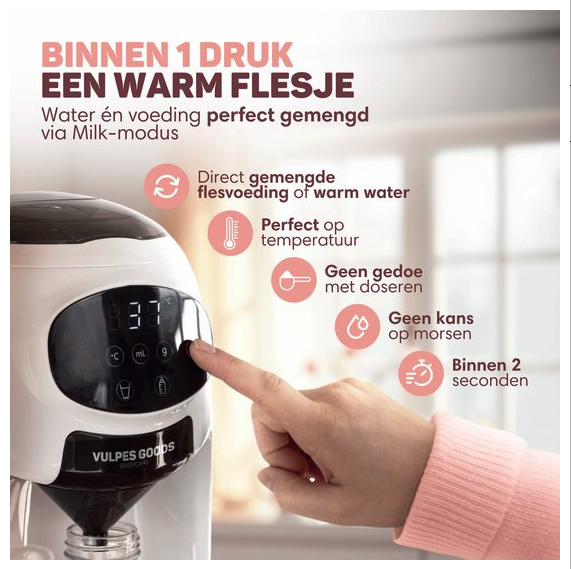 Vulpes Goods® BabyCare - Baby Fles Maker Automatisch - Baby Formula Maker PRO - Flesvoeding Apparaat - Automatische Flessenbereider - Baby Melkmachine - Incl. Schoonmaakset