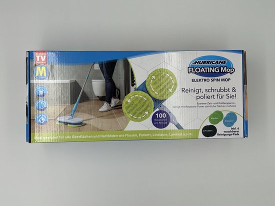 Hurricane Floating Mop elektrische dweil - oplaadbare vloerwisser voor dweilen, schrobben en boenen - met 2x 3 microvezelpads