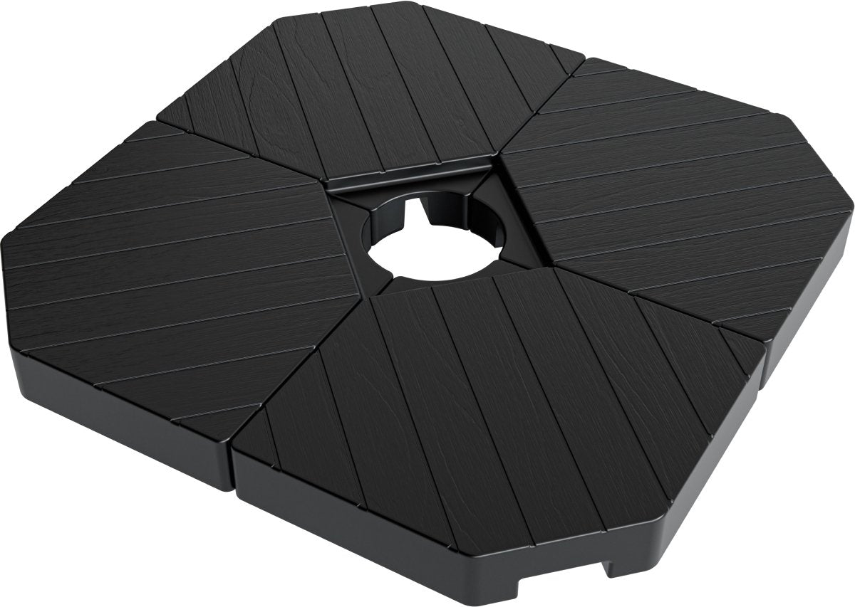 Lifegoods Parasoltegels Set van 4 - 50x50x11 cm - Donkergrijs/Zwart - Vulbaar tot 145 kg