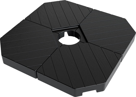 Lifegoods Parasoltegels Set van 4 - 50x50x11 cm - Donkergrijs/Zwart - Vulbaar tot 145 kg