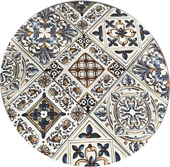 AXI Amélie Bistro Tafel - Zachtblauw – Metalen tuintafel – Rond – 60 x 60 x 75 cm - Mozaïeklook – Ingelegd met keramische tegels – Voor tuin, terras en balkon