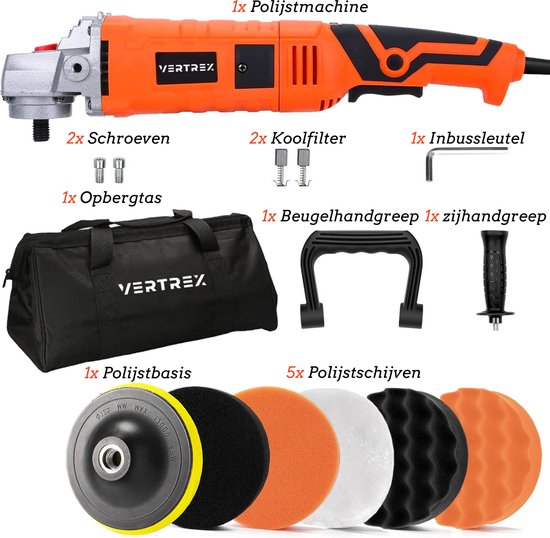 VERTREX Polijstmachine - Poetsmachine Auto - Polijstschijven - Poliermachine - Polijstmachines