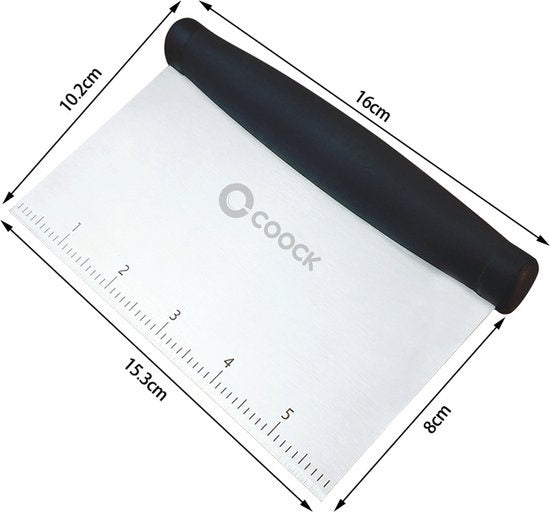 COOCK - Ergonomische Deegsteker RVS - Deegschraper - Pizza mes - Groentesnijder - Cake & Taart Schraper
