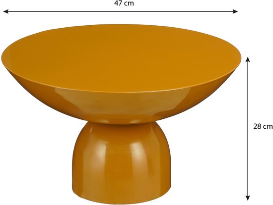 Mica Decorations Celise Bijzettafel - H28 x Ø47 cm - Metaal - Bruin