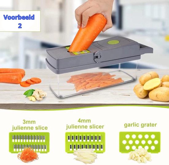 Groentesnijder - Slicer dicer - Groentehakker - Mandoline - groentesnijder - Incl. 7 mesjes - incl Schilmes - kaasrasp - incl eierscheider - allessnijder-