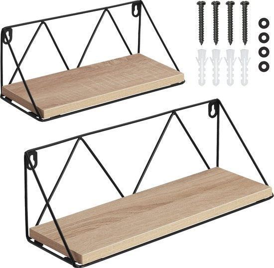 tectake® - 2 Wandplanken Rockport industrieel lichtbruin - 404432