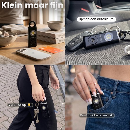 Persoonlijk Alarm - Zelfverdediging Sleutelhanger - 130dB Zakalarm met Zaklamp - Pepperspray - Oplaadbaar