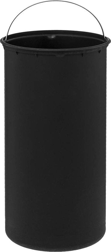 5Five prullenbak/pedaalemmer Bamboe - wit - metaal - 30 liter - 38 x 29 x 60 cm - keuken