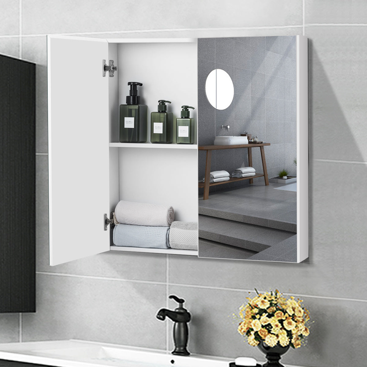 Coast - Badkamer - Spiegelkast - Wit - 62 x 11 x 65 cm