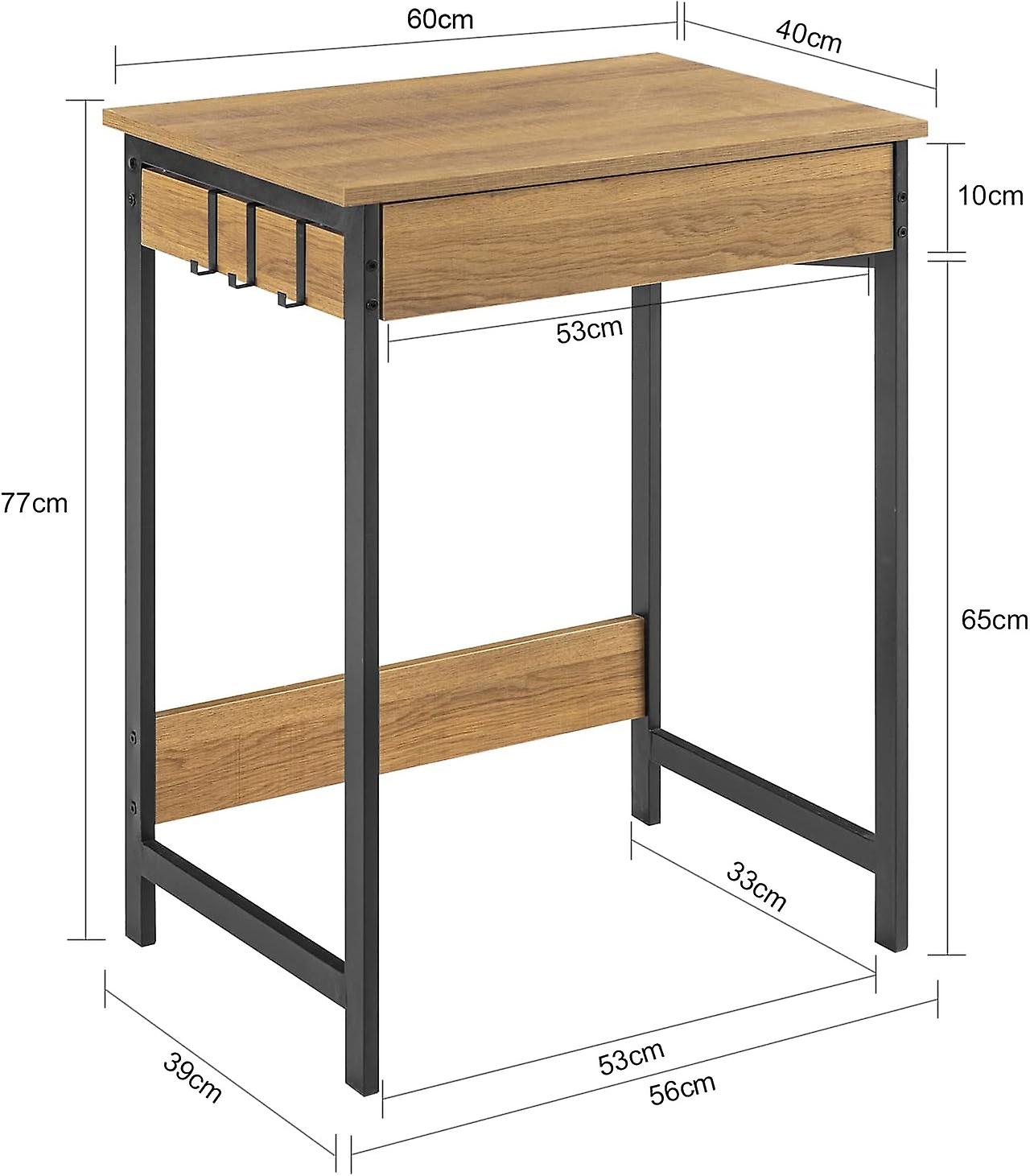 SoBuy - bureau - Zwart - 60x40x77 cm