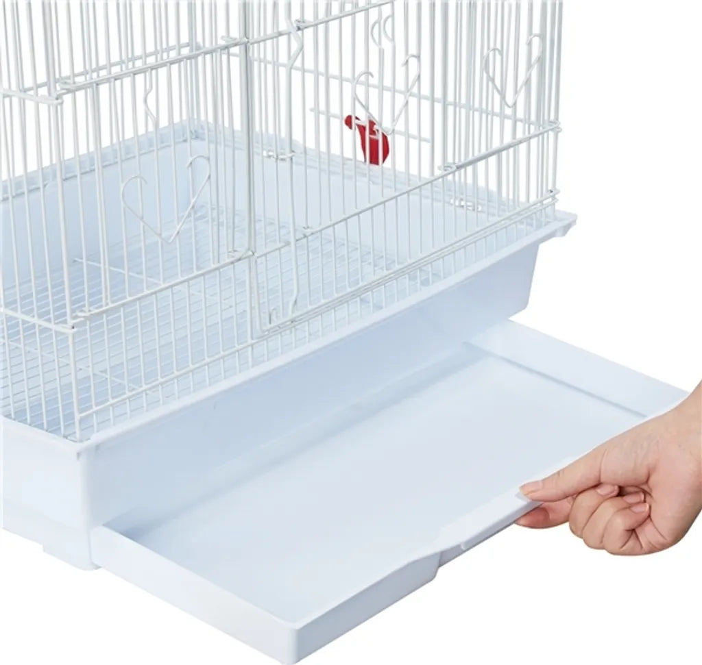 Yaheetech Vogelkooi - 46x35x104,5 cm - Dakopening - Wit Lichtblauw