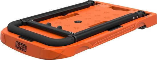 BLACK+DECKER Opvouwbare Transportwagen - Plateauwagen - Max. 90 KG - In Hoogte Verstelbaar - 61,4 x 37x3 x 89,4 CM - Oranje