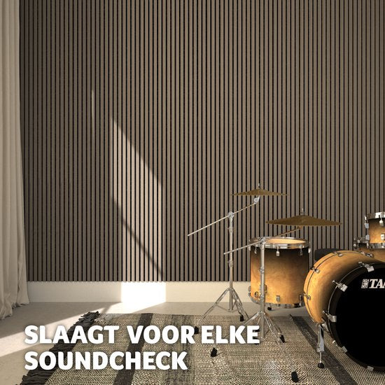 tectake® Set van 2 akoestische panelen Sonic Wall - Geluidsabsorberend paneel - Geluidsdemping - Afmeting per paneel (LxBxH): ca. 120x60x2,1cm - Diverse kleuren - Donker eiken