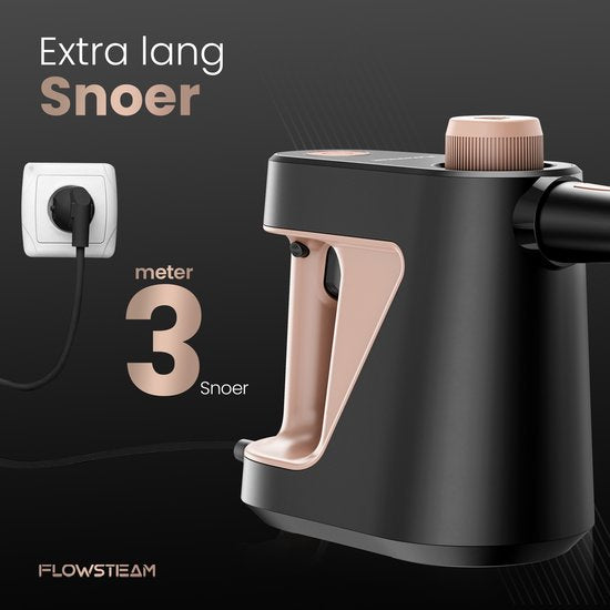 FLOWSTEAM® 9-in-1 Krachtige Handstoomreiniger - Stoomreiniger – Vlekkenreiniger - Handstomer - Voor Badkamer, Keuken, Bank & Meubels - 4 Bar & 110°C Stoom