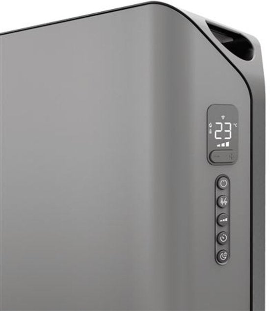 Duux – Edge Smart Olieradiator – 1500W – Grijs Staal – Met App-besturing & Timer – Voor Ruimtes tot 20 m² – Geruisloos & Energiezuinig – Modern Design