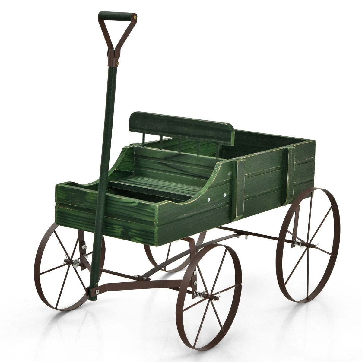 Coast Houten Decoratieve Bloembak met Wielen - 62 x 34 x 60 cm - Groen