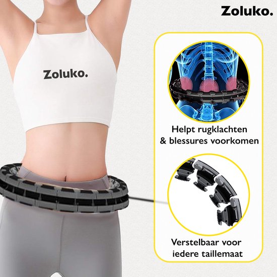 Zoluko Hoelahoep XXL - 130 cm Omtrek - Hula Hoop - Hoepel - Hoelahoep Fitness - Hula Hoop Fitness - Fitness Hoepel - Weighted Hula Hoop - Weight Hoop - Hoelahoep met Gewicht - Hoelahoep Volwassenen - Hoepel Fitness - Body Hoop - Zwart