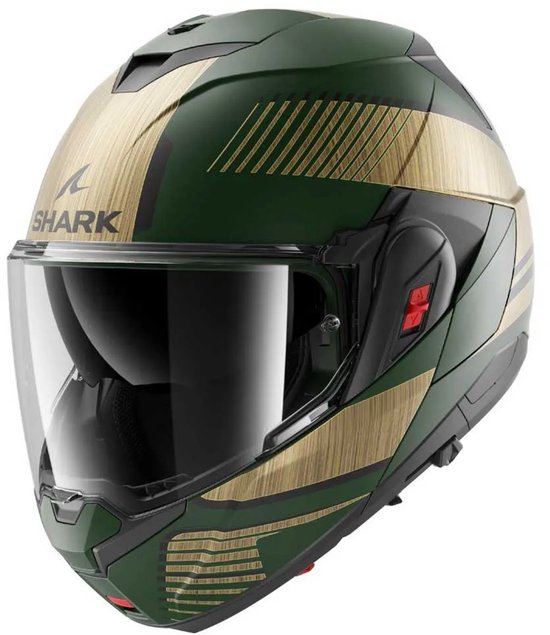 Shark Oxo systeemhelm motorhelm Sikter mat groen goud - Maat M