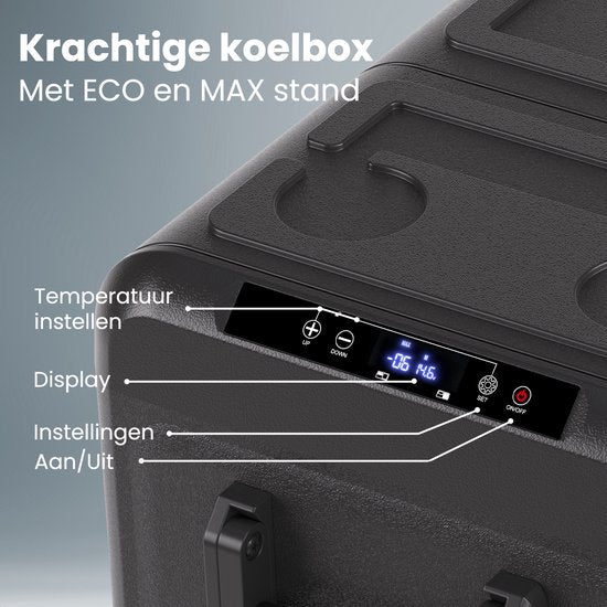 Auronic Elektrische Koelbox - Compressor - Twee Zones - 12V 230 Volt - Auto - 45L - Frigobox - Zwart/Grijs