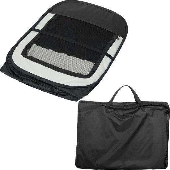 Opvouwbare puppyren puppytent Zwart incl - Draagtas - 400734