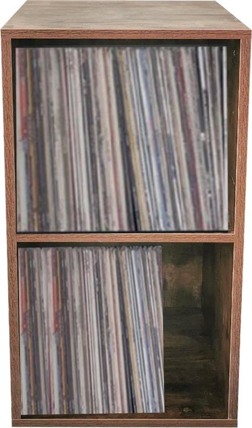 VDD -  Platen opbergkast - 2 vakken - 36 x 34.5  x 70.5 cm - Walnoot