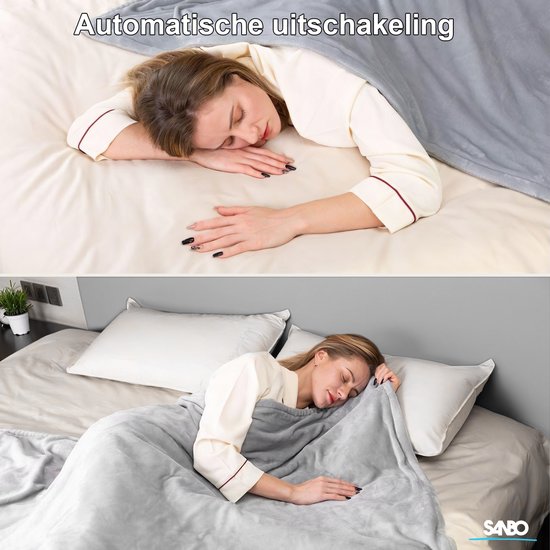 Sanbo Elektrische Deken - 180 x 130 cm - 1 Persoons - 3 Standen met Timer