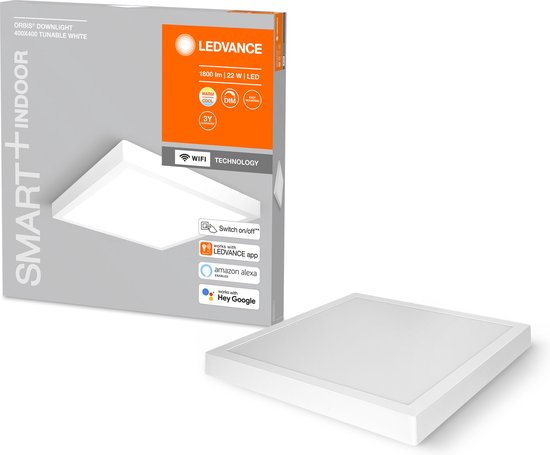 LEDVANCE Armatuur: voor plafond, SMART SURFACE DOWNLIGHT TW / 22 W, 22-…24- V, stralingshoek: 11-, Tunable White, 3-65- K, body materiaal: aluminium, IP2-